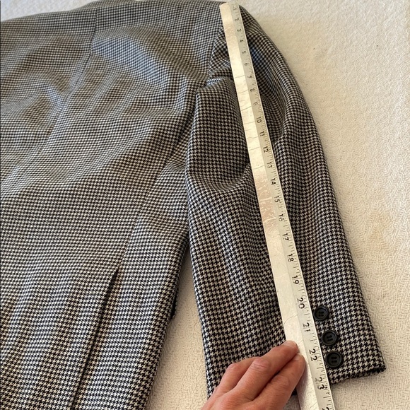 Marks & Spencer Cashmere Wool Black and White Houndstooth Blazer Short classic - Picture 11 of 16